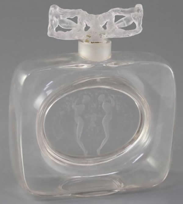Rene Lalique Perfume Bottle Meplat a Deux Figurines