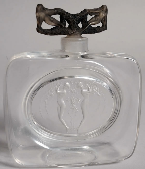 R. Lalique Meplat Deux Figurines Perfume Bottle