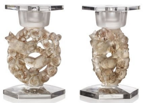 R. Lalique Mesanges Candleholder