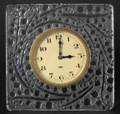 Rene Lalique Clock Muguet
