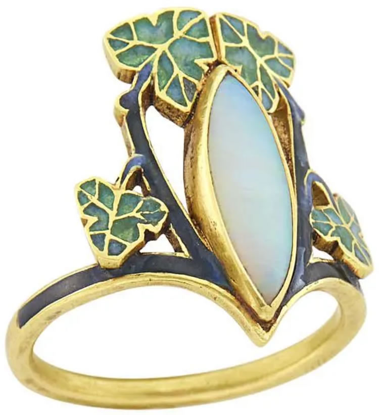 Rene Lalique Ring Opale et Lierre 