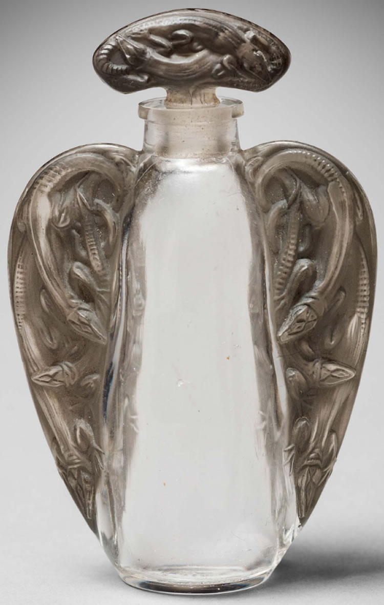 Rene Lalique  Oreilles Lezards Flacon 