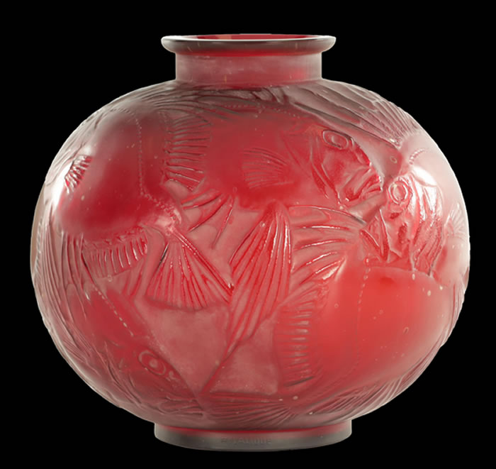 Rene Lalique Poissons Vase