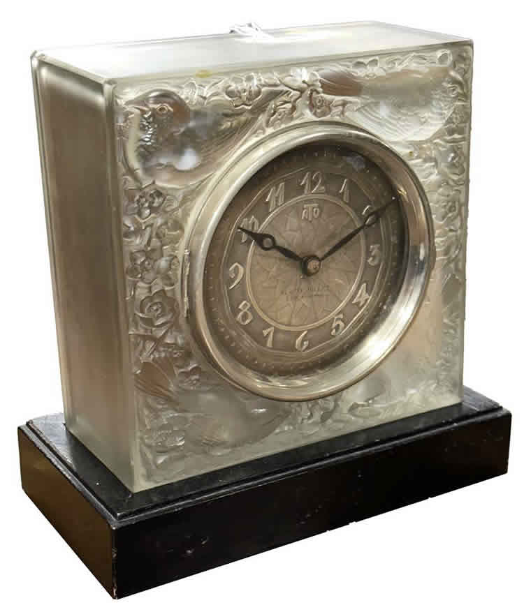 Rene Lalique  Quatre Moineaux Du Japon Clock 