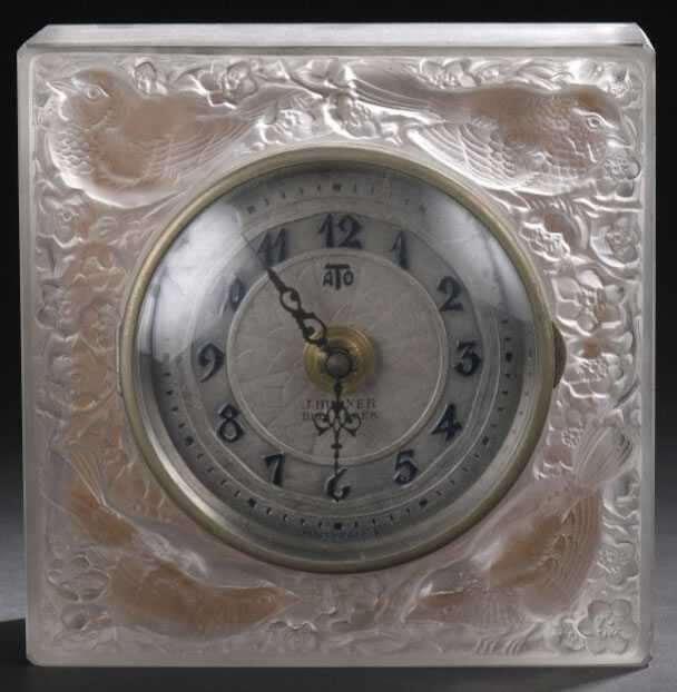 R. Lalique  Quatre moineaux du Japon Clock