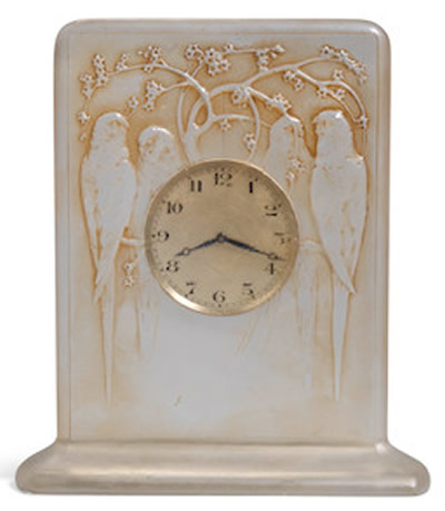 Rene Lalique Clock Quatre Perruches