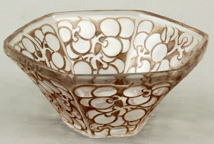 Rene Lalique Bowl Raisins Six Pans