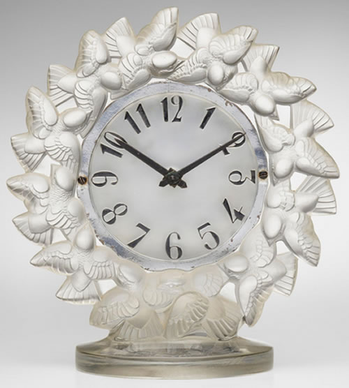 Rene Lalique Clock Roitelets