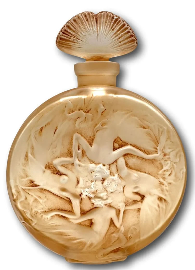 Rene Lalique Perfume Bottle Rosace Figurines
