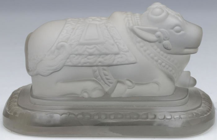 R. Lalique Sacred Bull Paperweight 2 of 2