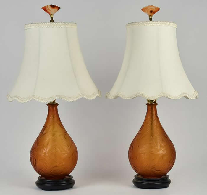 Rene Lalique Vase Lamp Sauge