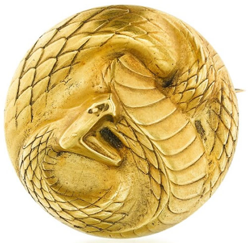 Rene Lalique Brooch Serpent Enroule