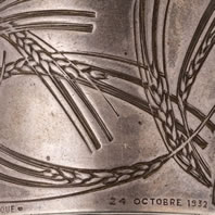 René Lalique Silver Wheat Motif Napkin Holder Close-Up