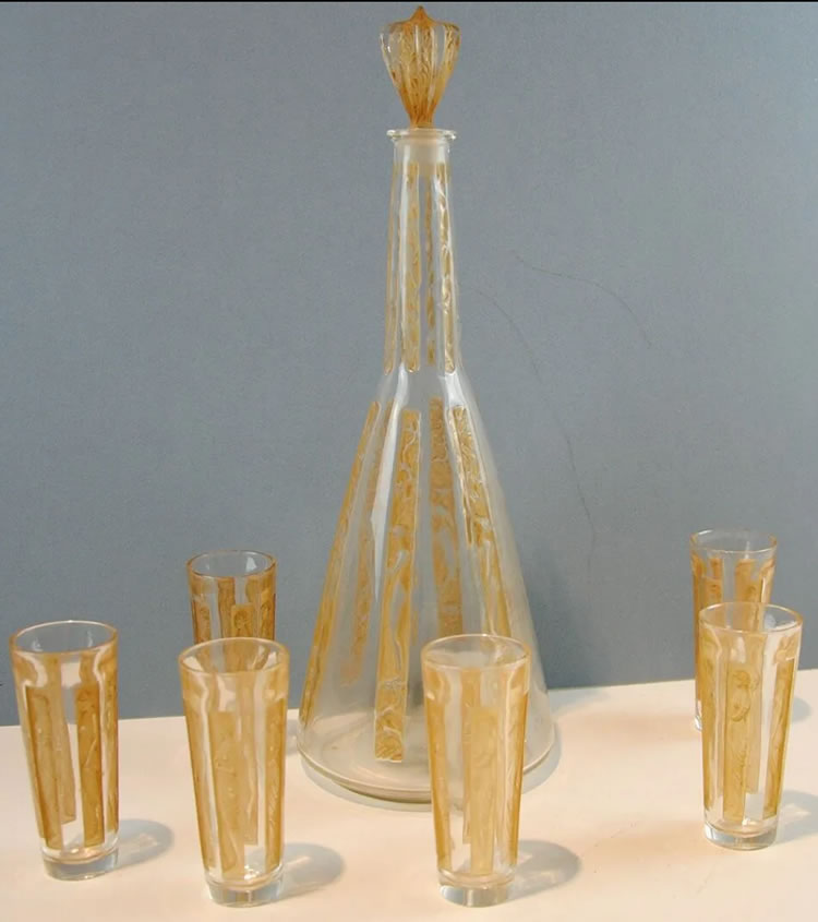 Rene Lalique  Six Figurines Tableware 