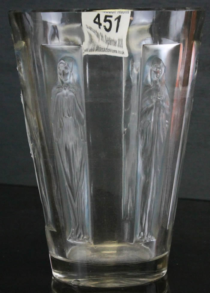 Rene Lalique Vase Six Figurines