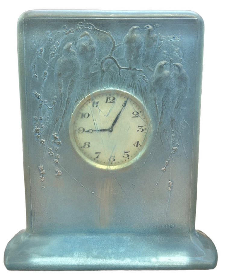 Rene Lalique  Six Hirondelles Perchees Clock 