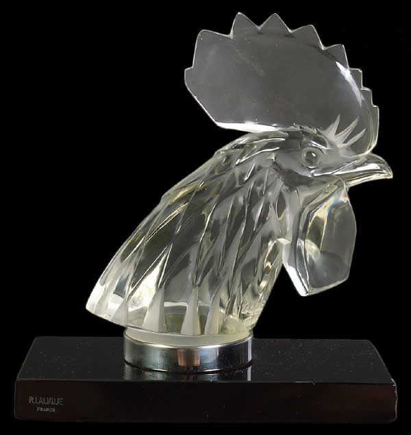 R. Lalique Tete De Coq Bookend
