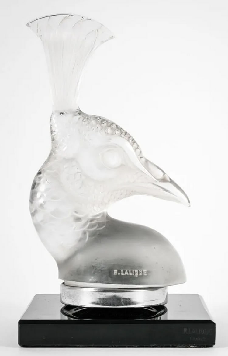 Rene Lalique Bookend Tete De Paon