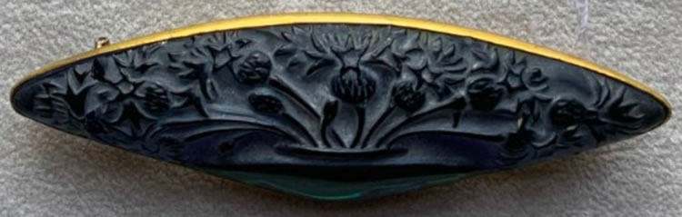 R. Lalique Vase De Bluets Brooch