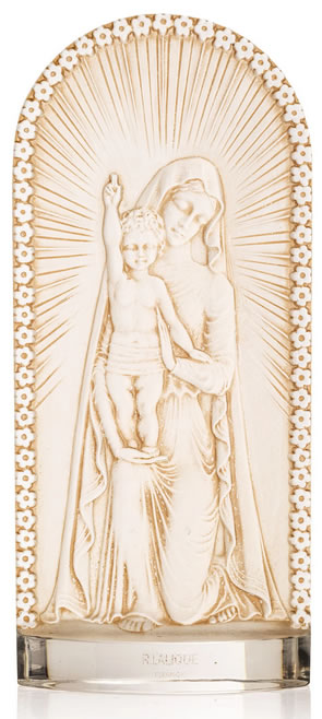 R. Lalique Vierge A L'Enfant Agenouillee Statue