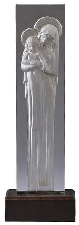 R. Lalique Vierge a L'Enfant Statue