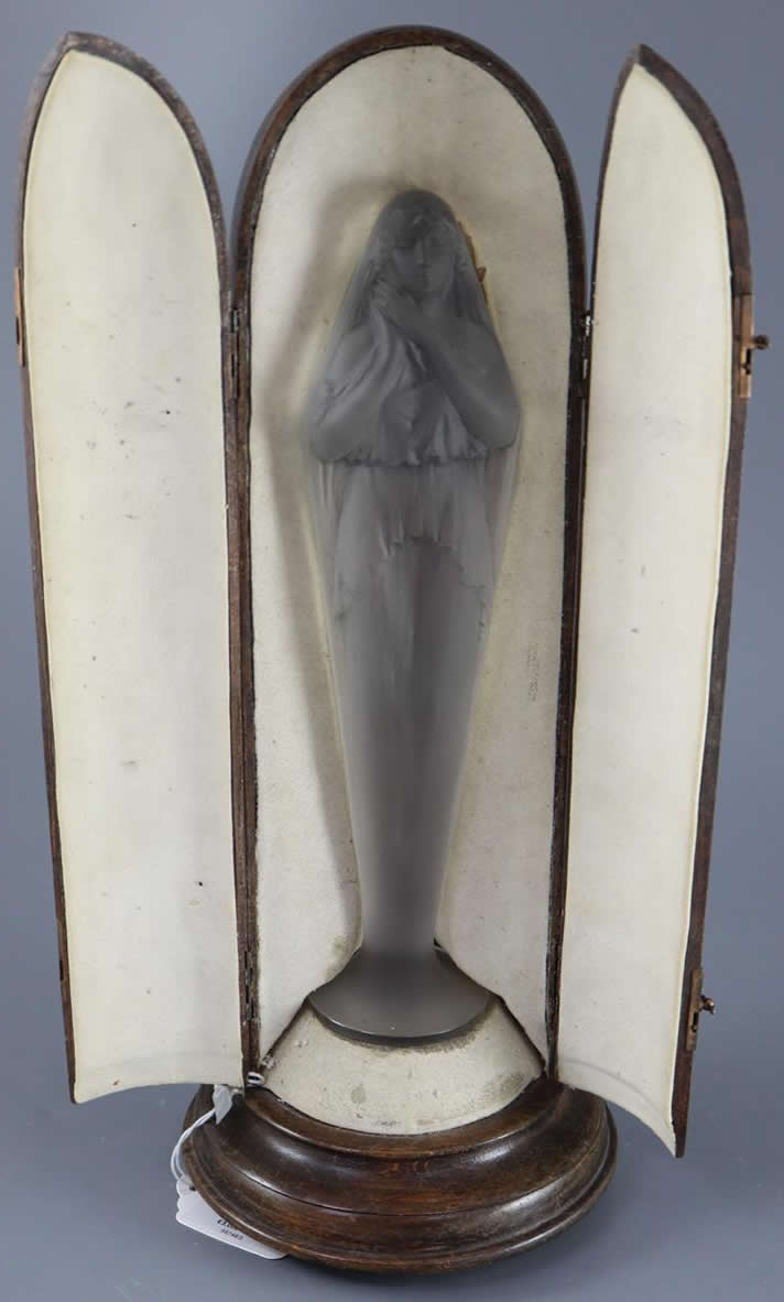 R. Lalique Voilee Mains Jointes Statue 2 of 2