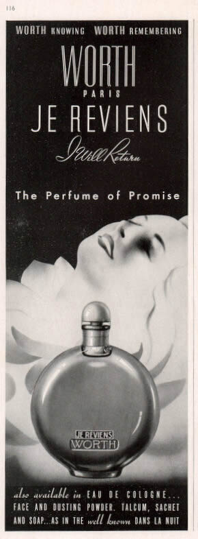 Rene Lalique Advertisement Je Reviens Perfume 1938