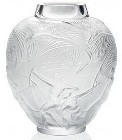 Archers Lalique France Crystal Modern Vase