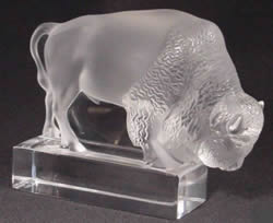 Bison Lalique France Crystal Paperweight