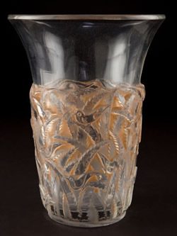 Borneo Lalique France Cyrstal Modern Vase With Later Added Patina