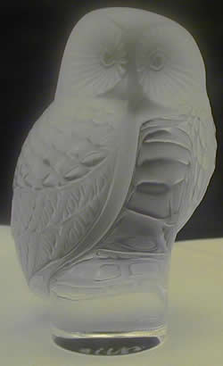 Choutte Owl Lalique France Crystal Paperweight