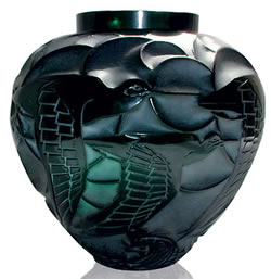 Courlis Lalique France Modern Crystal Vase
