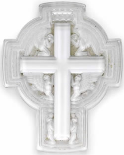 Croix De Berceau Aux Anges Cross Lalique France Crystal Modern Decoration