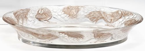 Faisans Lalique France Crystal Modern Jardiniere - Bowl