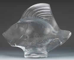 Gros Poisson Vagues Lalique France Crystal Modern Fish Decoration