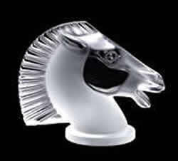 Longchamp Horse Head Lalique France Crystal Car Mascot Paperweight