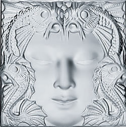 Masque De Femme Lalique France Modern Crystal Plaque