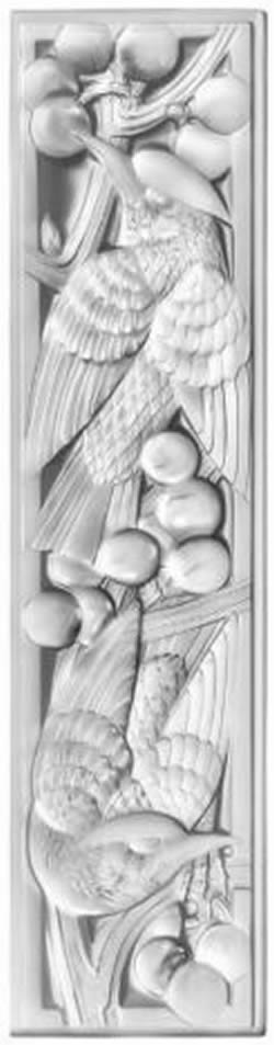 Merles Et Raisins Lalique France Modern Crystal Panel 2E They Now Call Blackbirds And Raisins 52.2 cm by 13cm by 2 cm