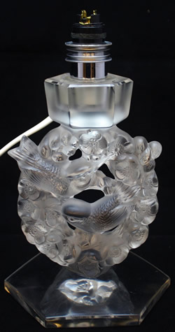 Mesanges Candleholder Lamp Lalique France Crystal