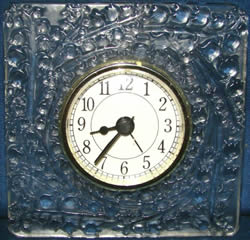 Muguet Lalique France Modern Crystal Frame With Later Clock