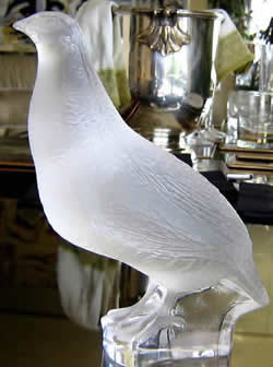Perdrix Debout Pigeon Lalique France Crystal Decoration