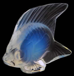 Poisson Lalique France Crystal Modern Paperweight