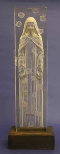Sainte Therese De L'Enfant Jesus Lalique France Crystal Modern Statue