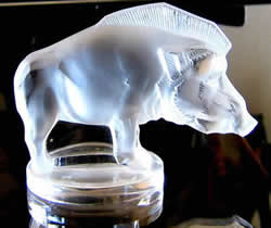 Sanglier Wild Boar Lalique France Crystal Car Mascot Paperweight