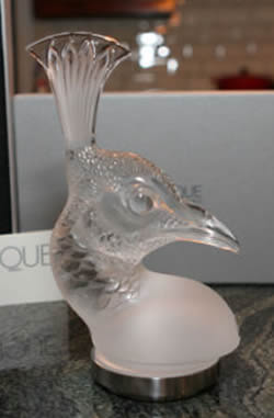 Tete De Paon Peacock Head Lalique France Crystal Modern Paperweight