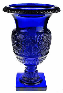 Versailles Lalique France Crystal Modern Blue Vase