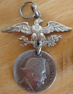 Louis Armand Rault Pendant With Napolean 1 Medallion Hanging From An Eagle And With LR Signature - RL Signature