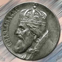 Louis Armand Rault Medallion of Male Figure Wearing A Crown In Profile Molded Charlemagne with LR Signature - RL Signature