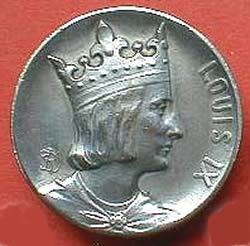 Louis Armand Rault Medallion of Male Figure Wearing A Crown In Profile Molded Louis IX with LR Signature - RL Signature