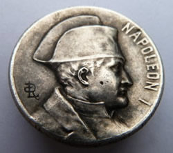 Louis Armand Rault Medallion of Male Figure Wearing A Hat In Profile Molded Napoleon I with LR Signature - RL Signature